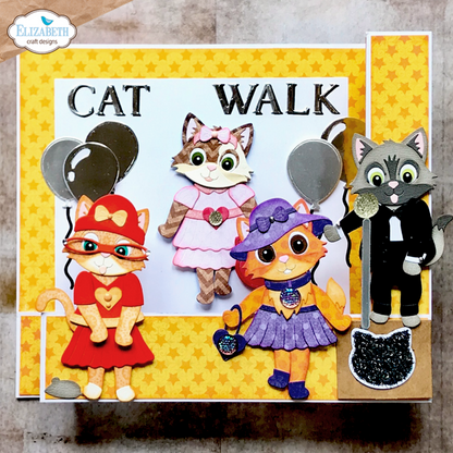 Elizabeth Craft Designs Meet the Cats Die Cat Clothing Accessories by Cute & Whimsical