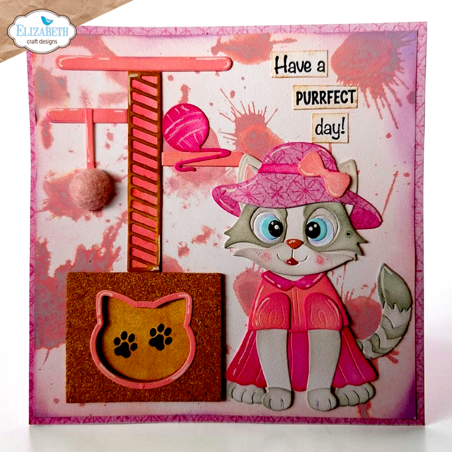 Elizabeth Craft Designs Meet the Cats Die Cat Scratching Post by Cute & Whimsical