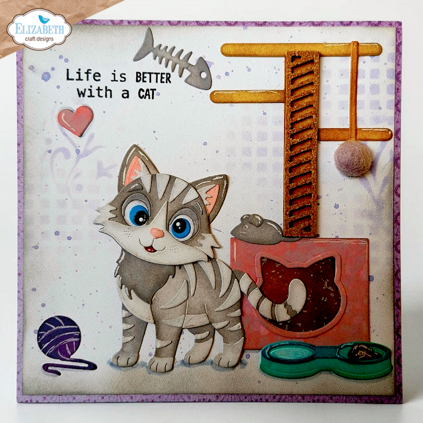 Elizabeth Craft Designs Meet the Cats Die Cat Scratching Post by Cute & Whimsical