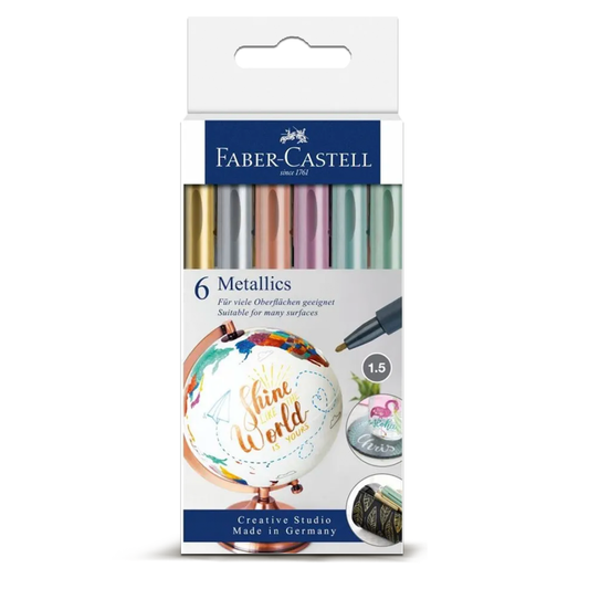 Faber Castell Metallics Markers 1,5mm (6pcs)