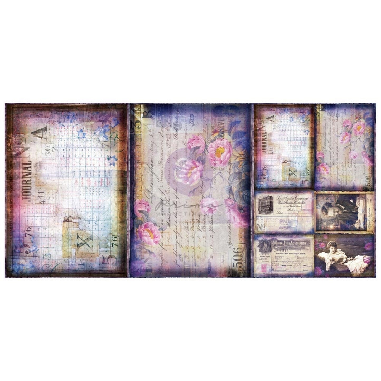 Prima Marketing Finnabair Archivist's Dreams A3 Decoupage Fiber (3pcs)