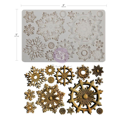 Prima Marketing Finnabair Frosty Gears 5x8 Inch Decor Mould