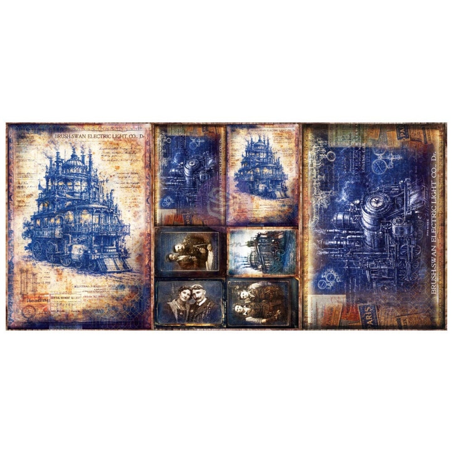 Prima Marketing Finnabair Steambound Visions A3 Decoupage Fiber (3pcs)