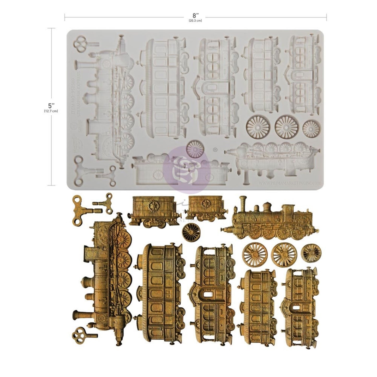 Prima Marketing Finnabair Steampunk Express 5x8 Inch Decor Moulds