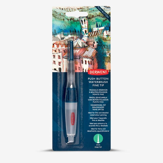 Derwent Push Button Waterbrush - Round Fine Tip