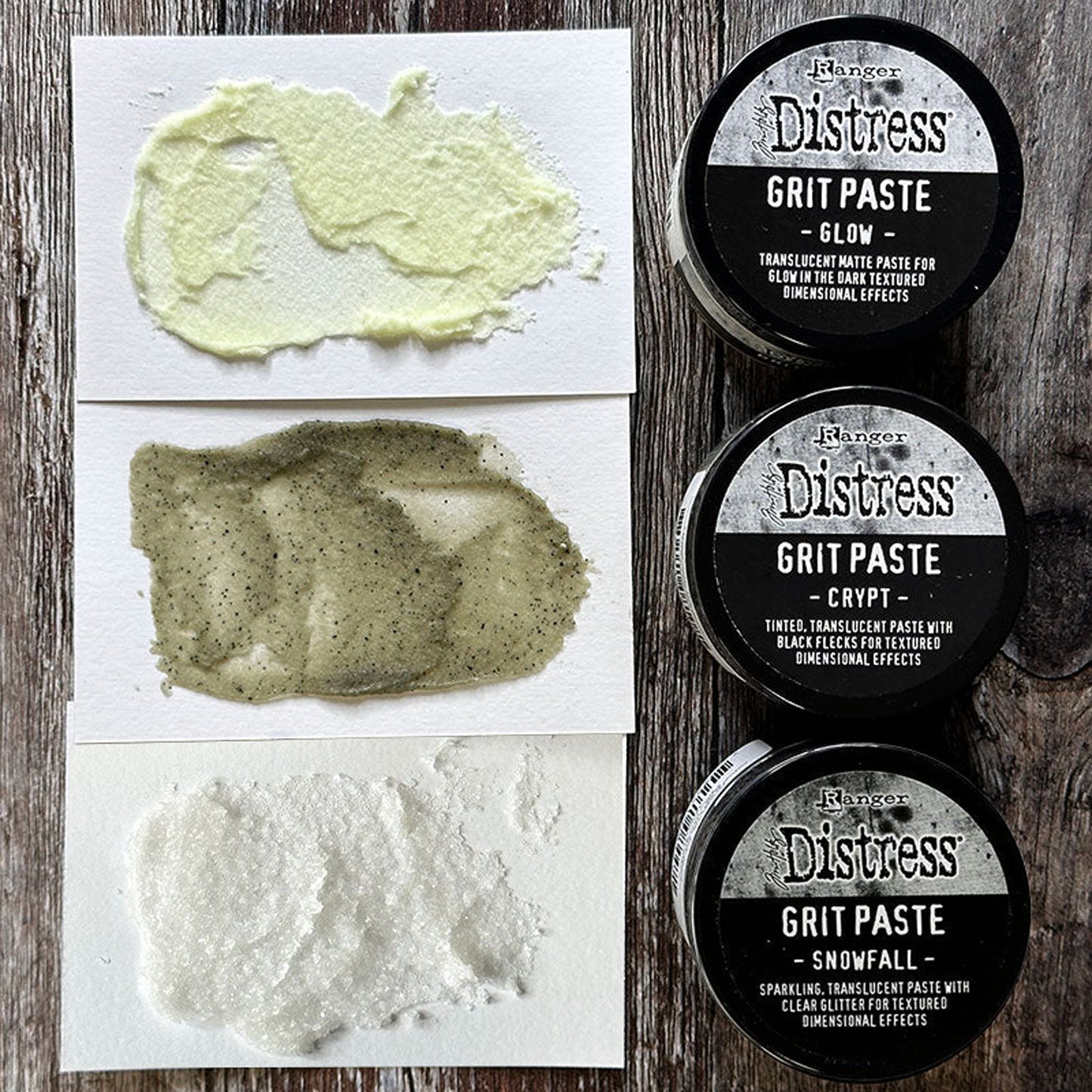 Ranger Tim Holtz® Distress Grit Paste Bundle - Snowfall, Crypt & Glow