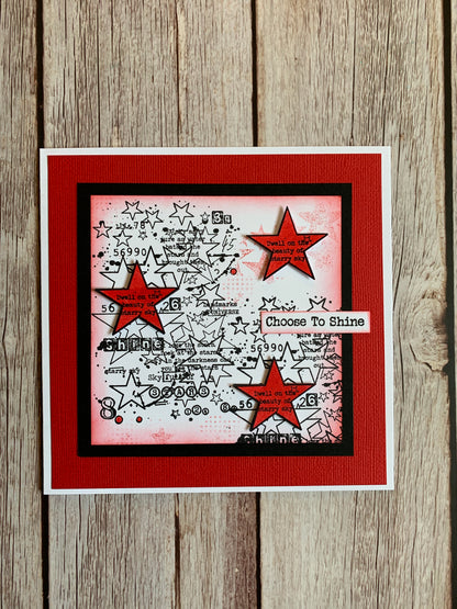 #468 - A7 Clear Stamp Set - Scripted Stars