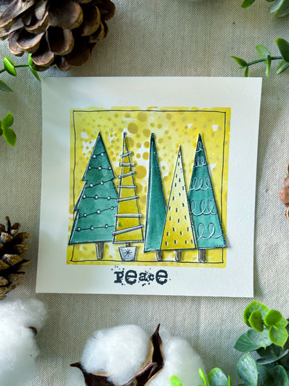 #949 - A6 Stamp Set - Peace Trees