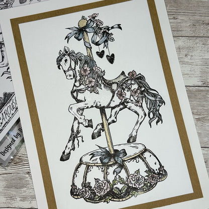 TP-827- A5 Clear Stamp Set - On Golden Poles