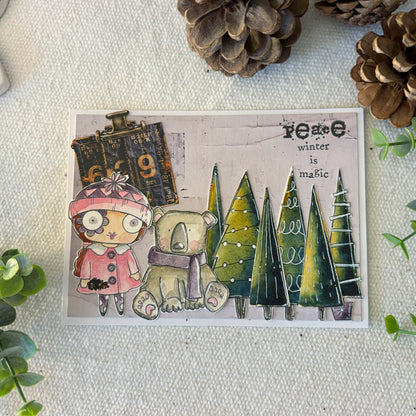 #949 - A6 Stamp Set - Peace Trees