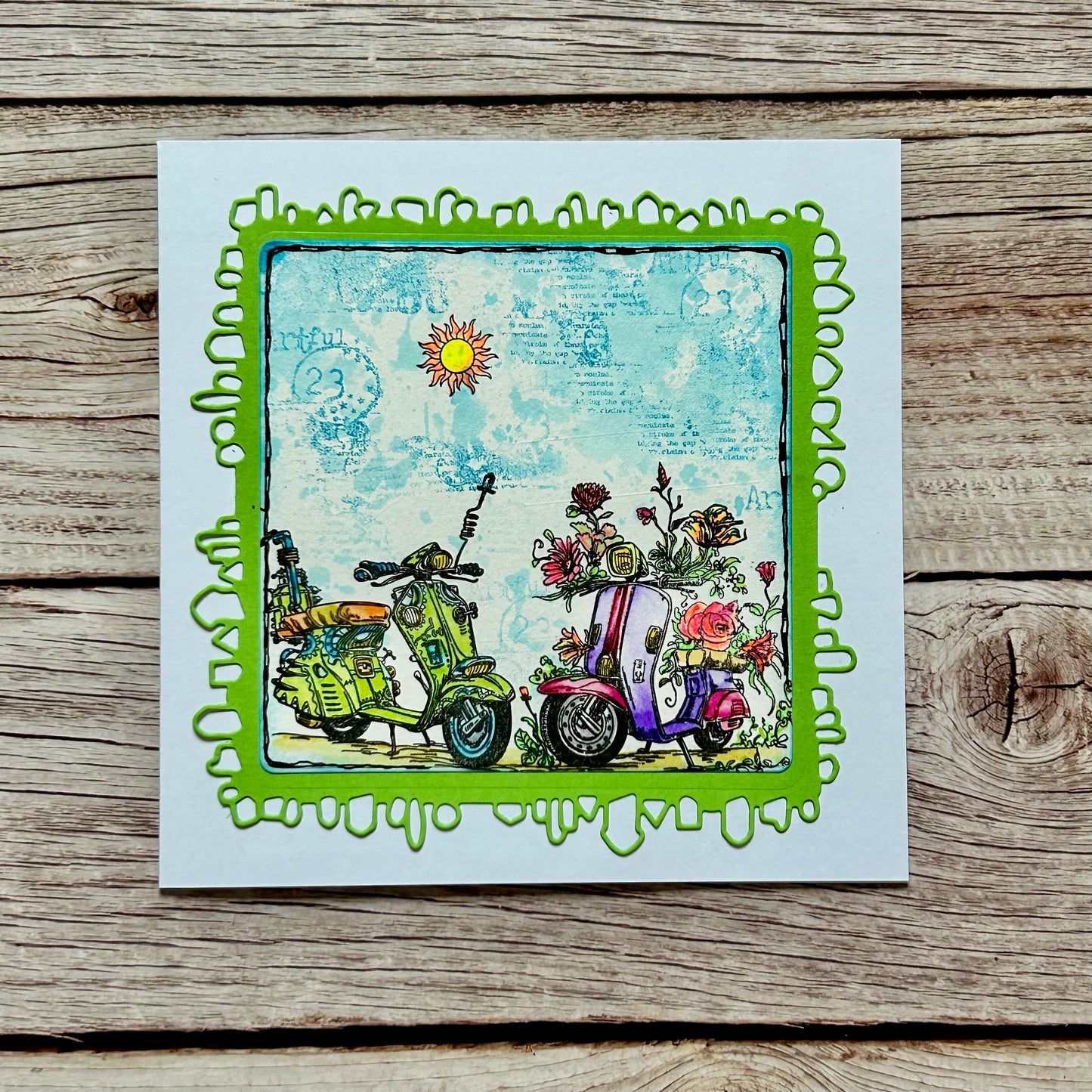 #1185 - A6 Stamp Set - Beach Bikers