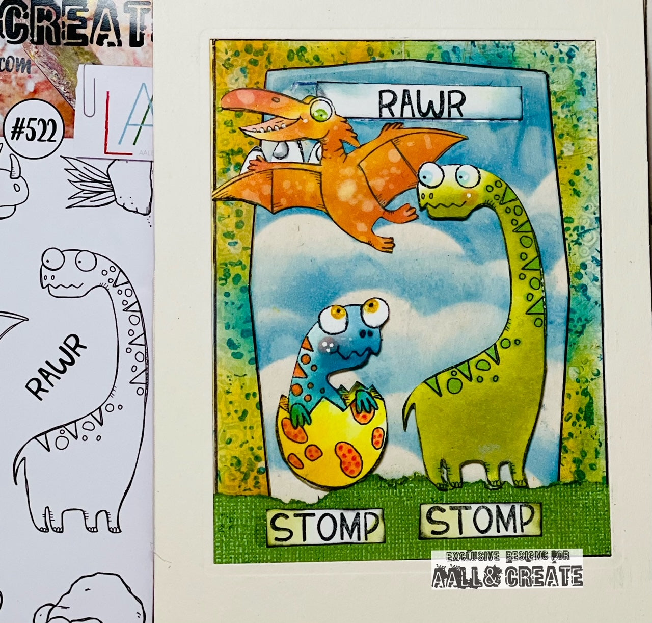 #522 - A6 Clear Stamp Set - Dinos