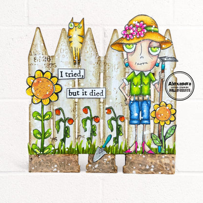 #738 - A7 Clear Stamp Set - Gardener Dee