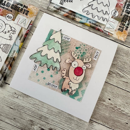 TP-611 - A7 Clear Stamp Set - Reindeer