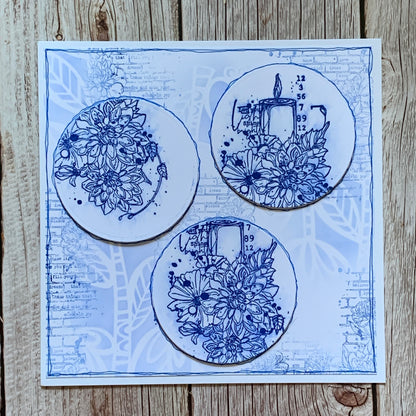 TP-709 - A5 Clear Stamp Set - Lighted Florals