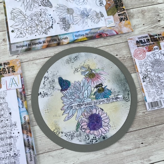 TP-745 - Visiting The Flowers - A5 Clear Stamp Set