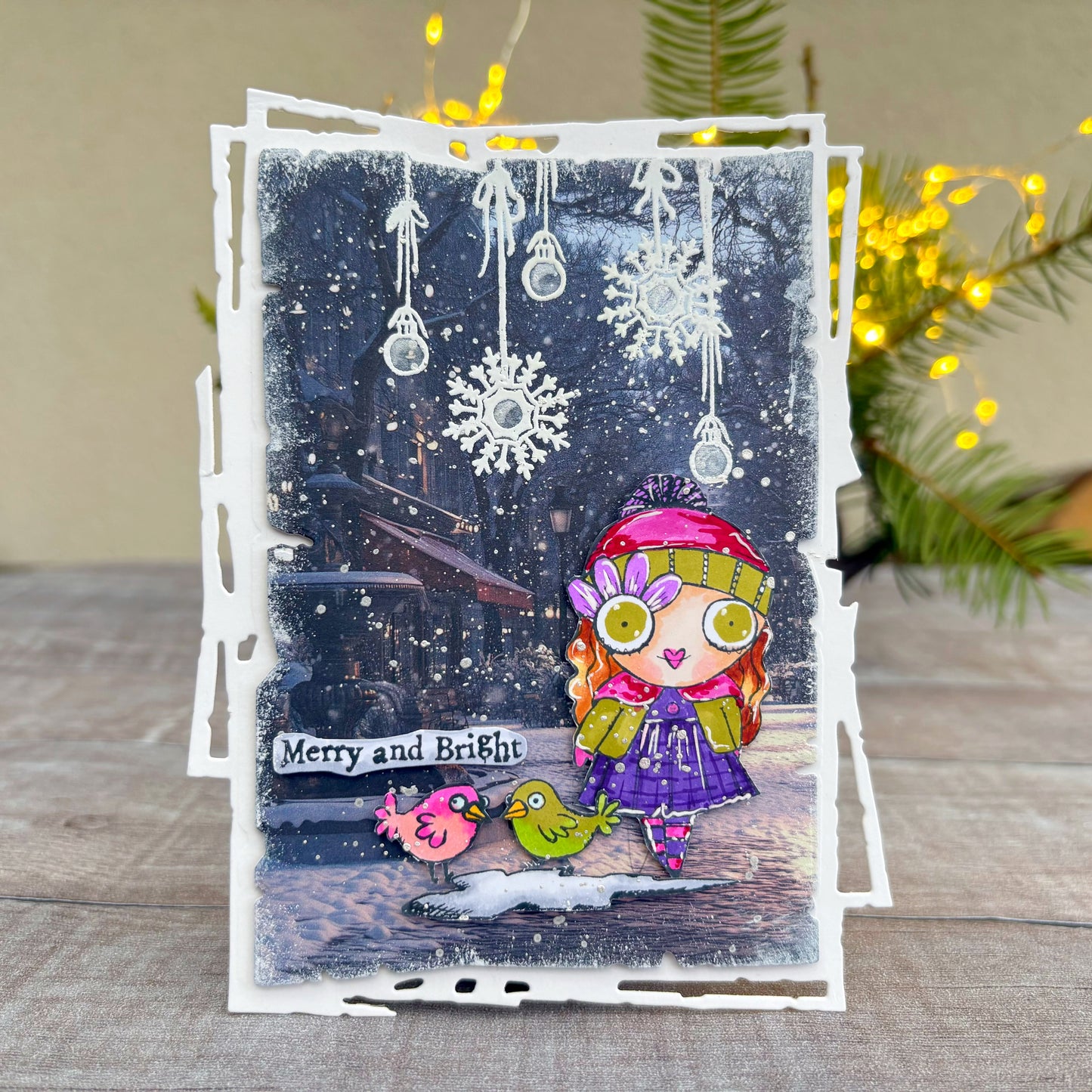 #PA-35 - A6 Design Paper - Snowfall & Stains