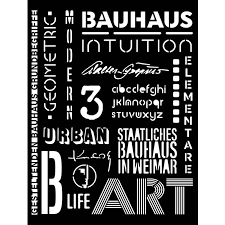 Stamperia 20 x 25cm Thick Stencil Bauhaus Writings