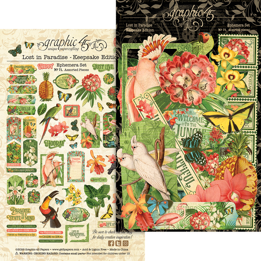 Graphic45 Lost in Paradise - Updated Keepsake Kit with Metal Die-Set Preorder*