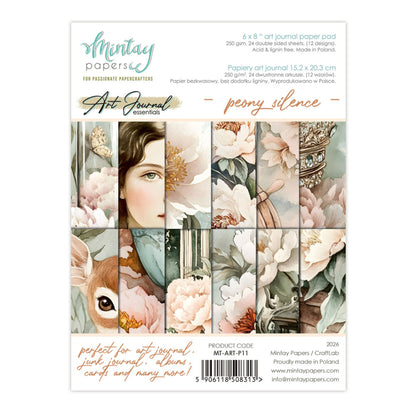 Mintay Art Journal Paper Pad 6x8 Inch Peony Silence