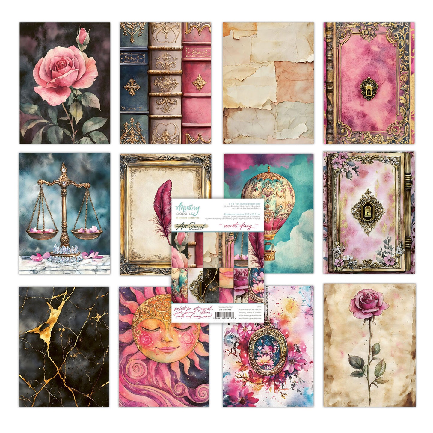 Mintay Art Journal Paper Pad 6x8 Inch Secret Diary