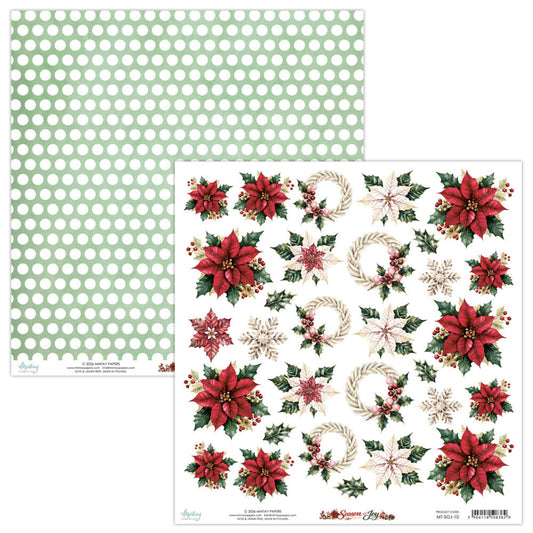 Mintay Season of Joy 12x12 Inch Fussy Cut Floral Paper