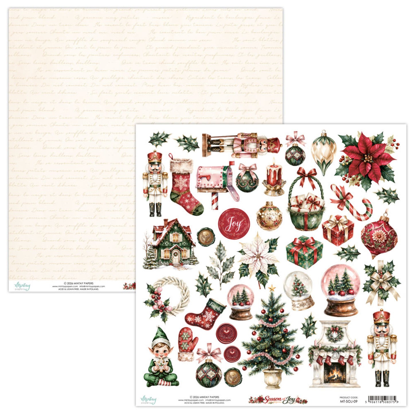 Mintay Season of Joy 12x12 Inch Paper Elements
