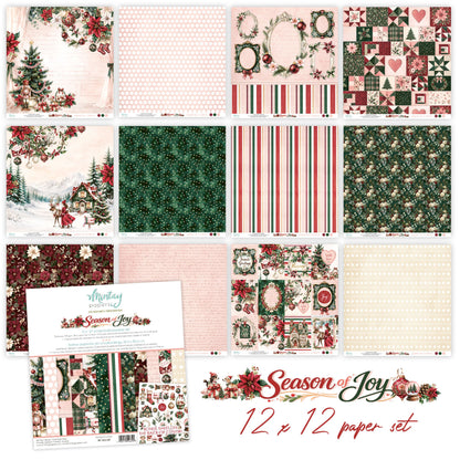 Mintay Season of Joy 12x12 Inch Scrapbooking Paper Set