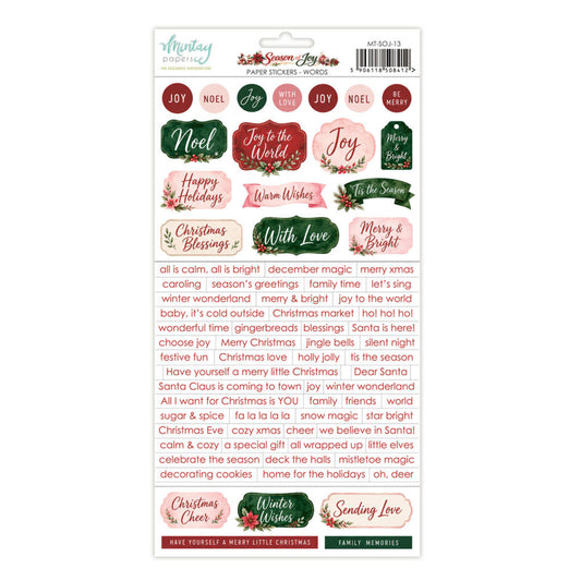 Mintay Season of Joy 6x12 Inch Paper Stickers Words