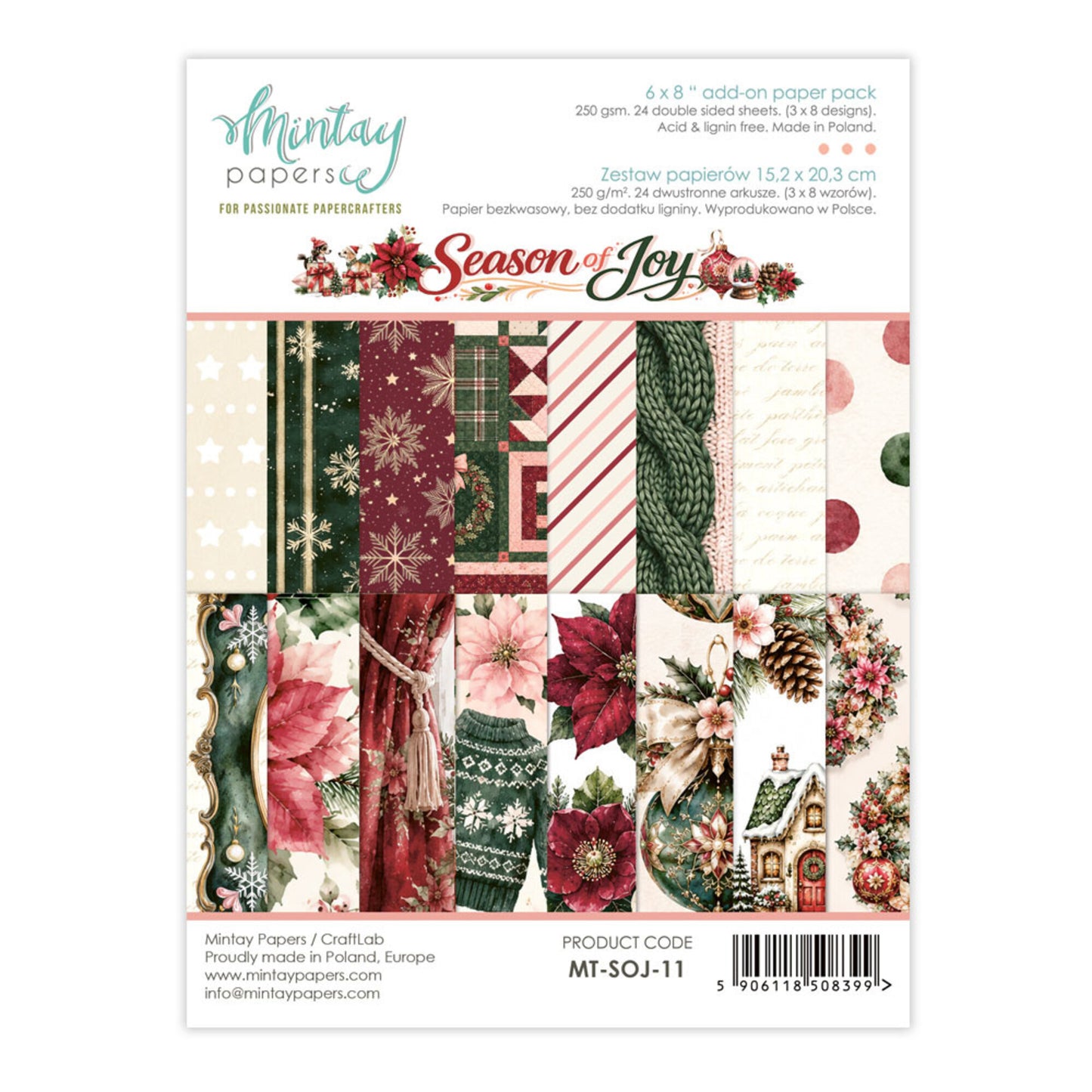 Mintay Season of Joy 6x8 Inch Add-On Paper Pack