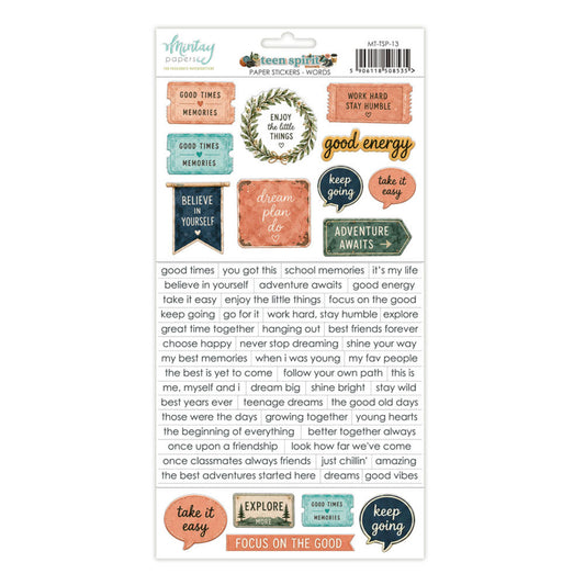 Mintay Teen Spirit 6x12 Inch Paper Stickers Words