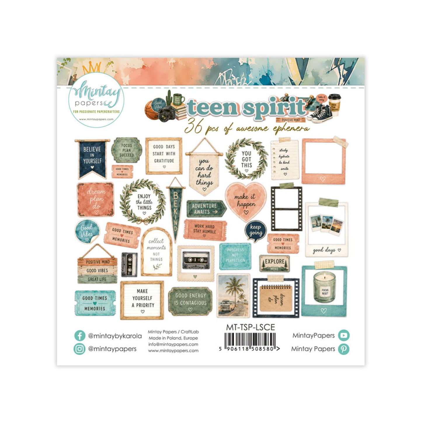 Mintay Teen Spirit Paper Ephemera (36pcs)