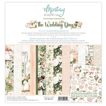 Mintay The Wedding Day 12x12 Inch Scrapbooking Paper Set