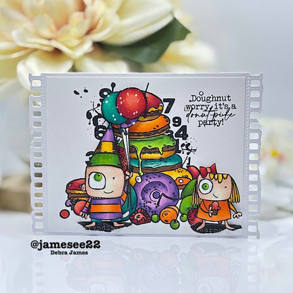 #1137 - A6 Stamp Set - Doughnut Worry, Be Happy