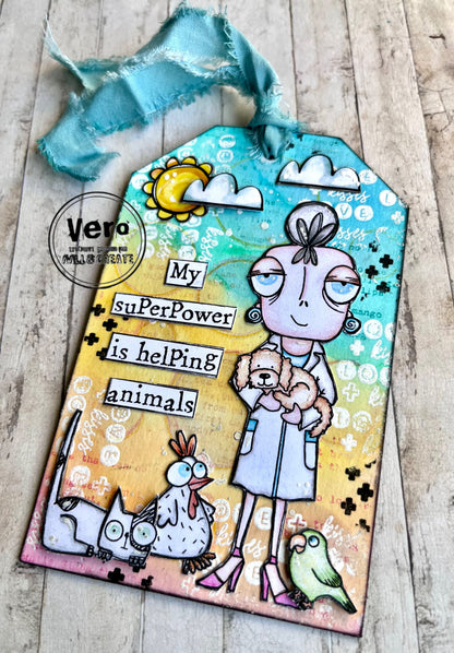 TP-1043 - A7 Stamp - Animal Nurse Dee