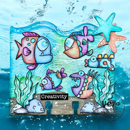 #858 - A7 Clear Stamp Set - Plenty of Fish