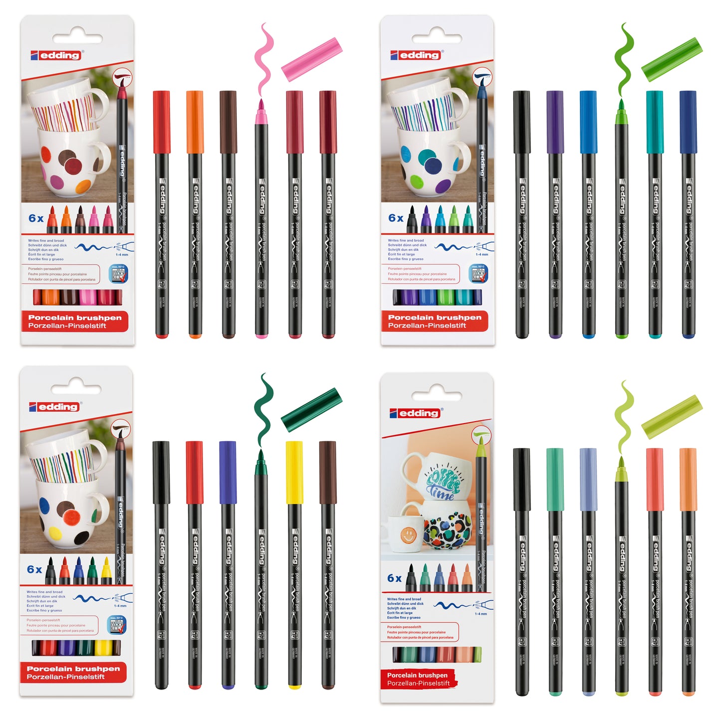 Edding Porcelain Brush Pen Set Bundle