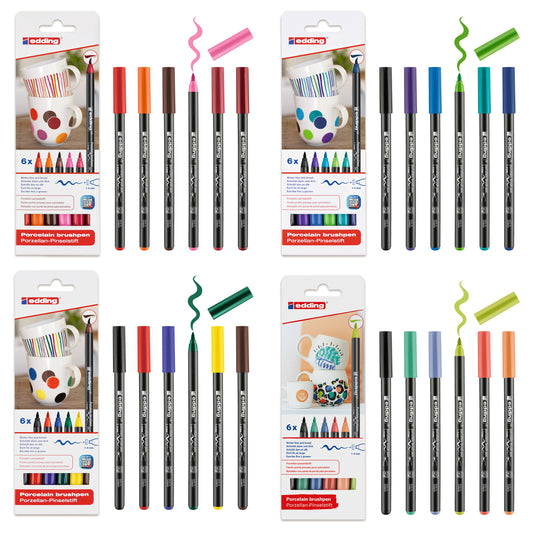Edding Porcelain Brush Pen Set Bundle