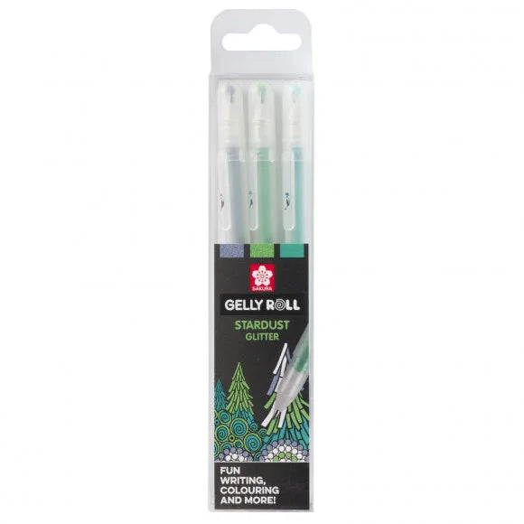 Sakura Gelly Roll Gel Pen Stardust Glitter Forest 3Pieces
