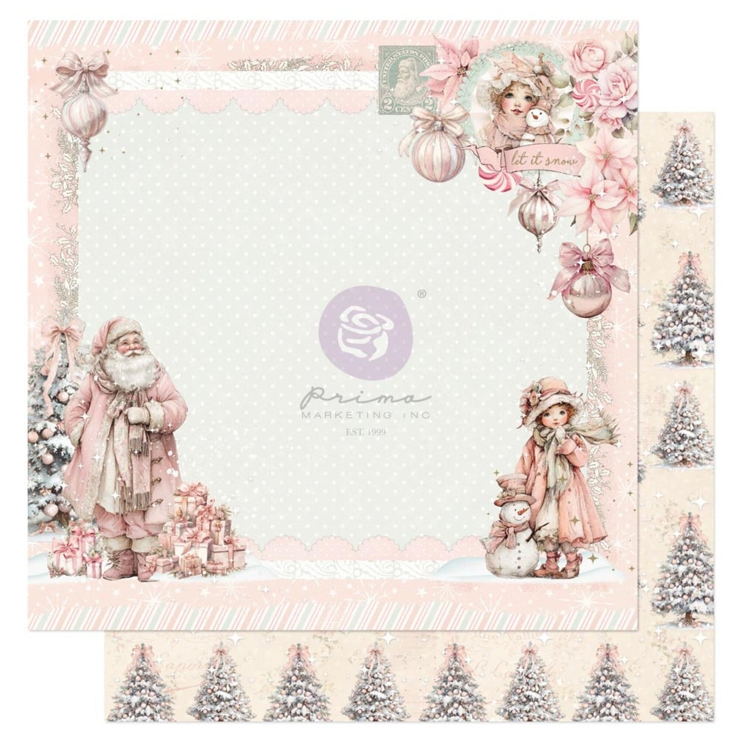 Prima Marketing Christmas Blush 12x12 Inch Paper Pad by Frank Garcia