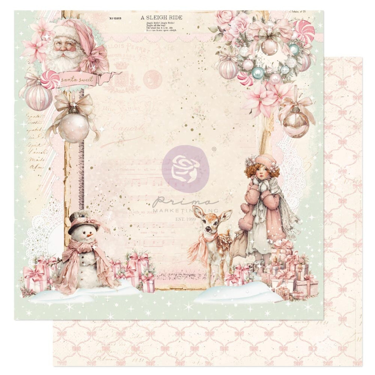 Prima Marketing Christmas Blush 12x12 Inch Paper Pad by Frank Garcia