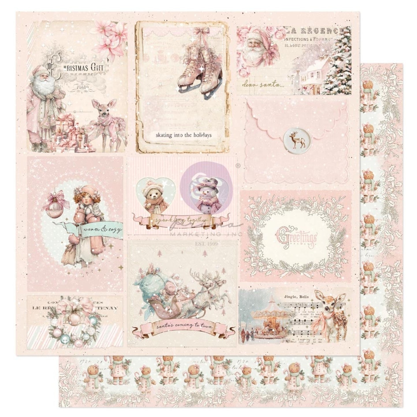 Prima Marketing Christmas Blush 12x12 Inch Paper Pad by Frank Garcia