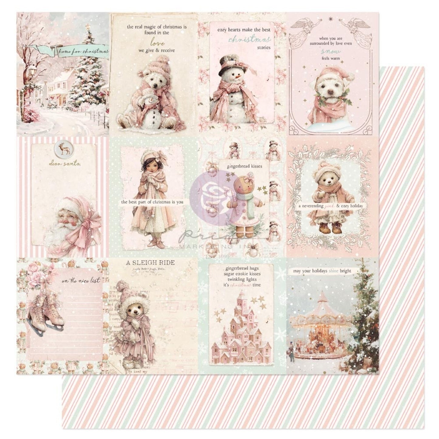 Prima Marketing Christmas Blush 12x12 Inch Paper Pad by Frank Garcia