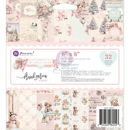 Prima Marketing Christmas Blush 6x6 Inch Paper Pad by Frank Garcia
