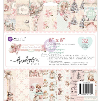 Prima Marketing Christmas Blush 8x8 Inch Paper Pad by Frank Garcia