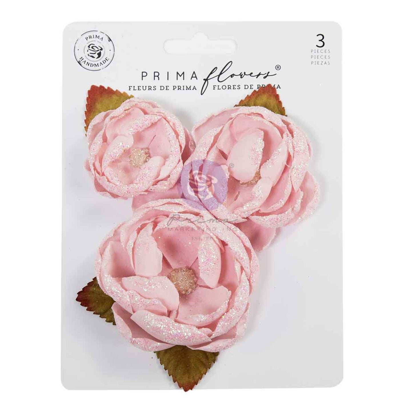 Prima Marketing Christmas Blush Flowers Festive Feeling (3pcs) by Frank Garcia