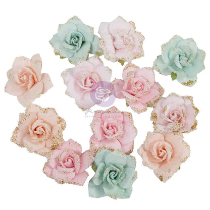 Prima Marketing Christmas Blush Flowers Sparkling Holiday (12pcs) by Frank Garcia