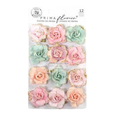 Prima Marketing Christmas Blush Flowers Sparkling Holiday (12pcs) by Frank Garcia