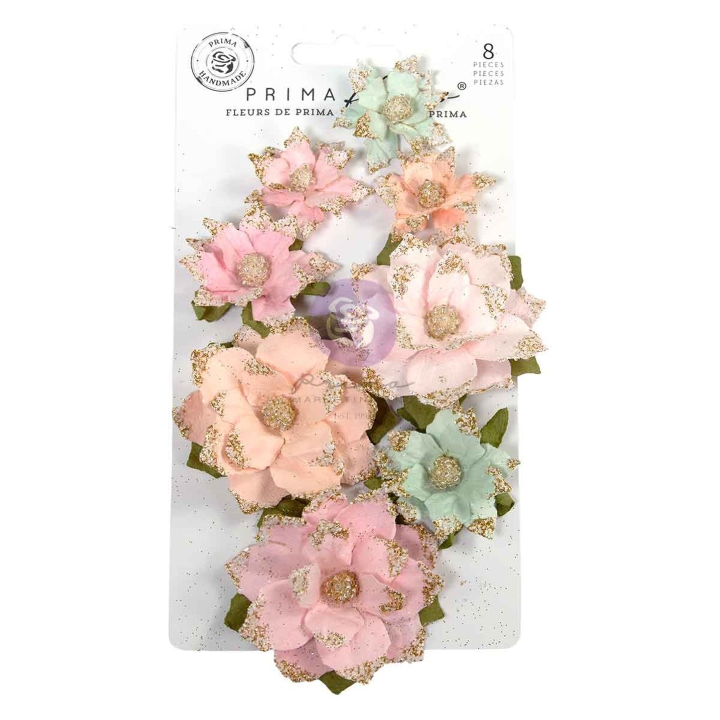 Prima Marketing Christmas Blush Flowers Warm & Cozy (8pcs) by Frank Garcia