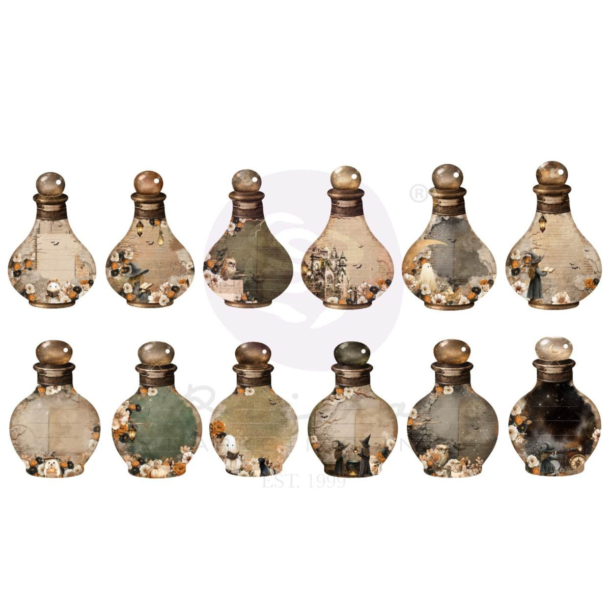 Prima Marketing Made of Magic Potion Bottle Tag Pad by The 3 Girls Tale